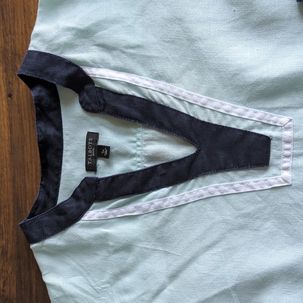 Talbots Light Ice Blue Linen Tunic - Picture 5 of 17
